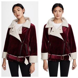 JOA Velvet and Shearling Jacket